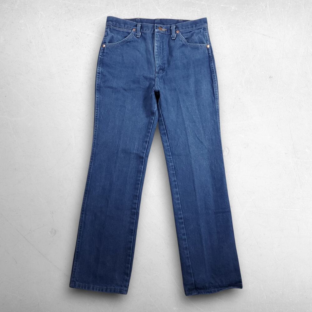 Wrangler 936DEN Cowboy Cut Rigid Slim Straight Jeans Men 32 Blue Cotton Western